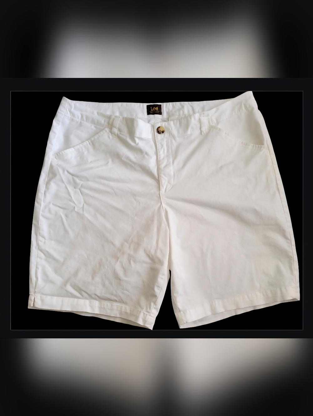 Lee White Cotton Casual Womens Shorts